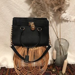 MK black tote with Gold accents